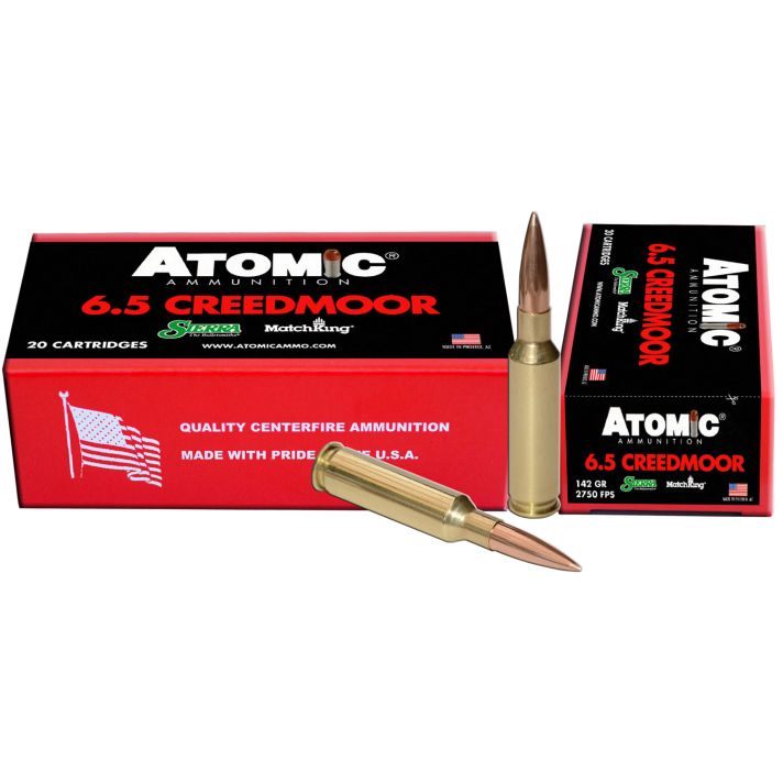 Atomic Ammunition 00404 Rifle Match 6.5Creedmoor 142gr Hollow Point Match 20 Per Box/10 Case