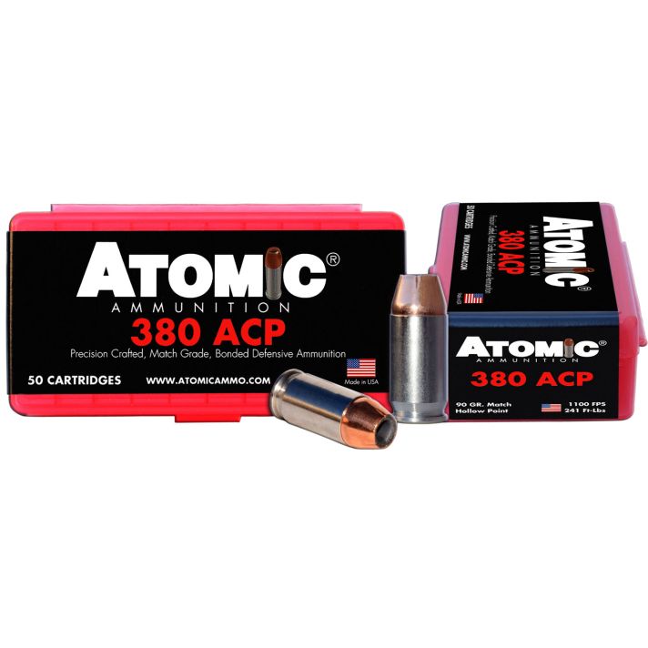 Atomic Ammunition 00414 Pistol Precision Craft 380ACP 90gr Hollow Point 50 Per Box/10 Case