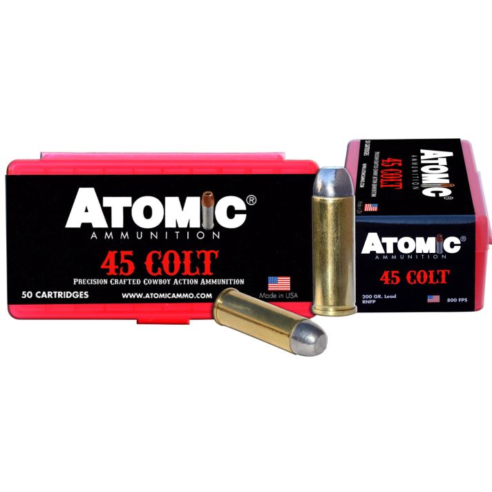Atomic Ammunition 00434 Cowboy Action Precision Craft 45Colt 200gr Lead Round Nose Flat Point 50 Per Box/10 Case