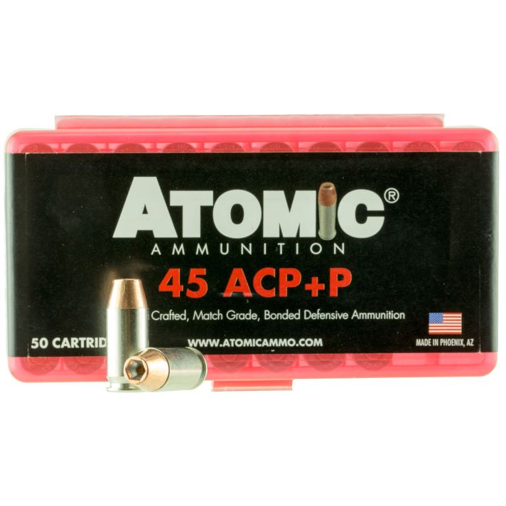Atomic Ammunition 00412 Pistol Precision Craft 45ACP +P 185gr Bonded Match Hollow Point 50 Per Box/10 Case