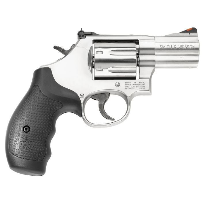 Smith & Wesson 164192 Model 686 Plus 357 Mag or 38 S&W Spl +PStainless Steel 2.50" Barrel, 7 Shot, Satin Stainless Steel L-Frame, Red Ramp Front/Adjustable White Outline Rear Sights, Internal Lock