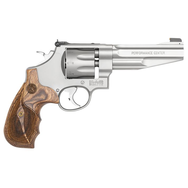 Smith & Wesson 170210 Performance Center Model 627 357 Mag 8rd 5" Stainless Steel Barrel & Cylinder Matte Silver Stainless Steel Frame with Wood Grip Includes Synthetic Grip