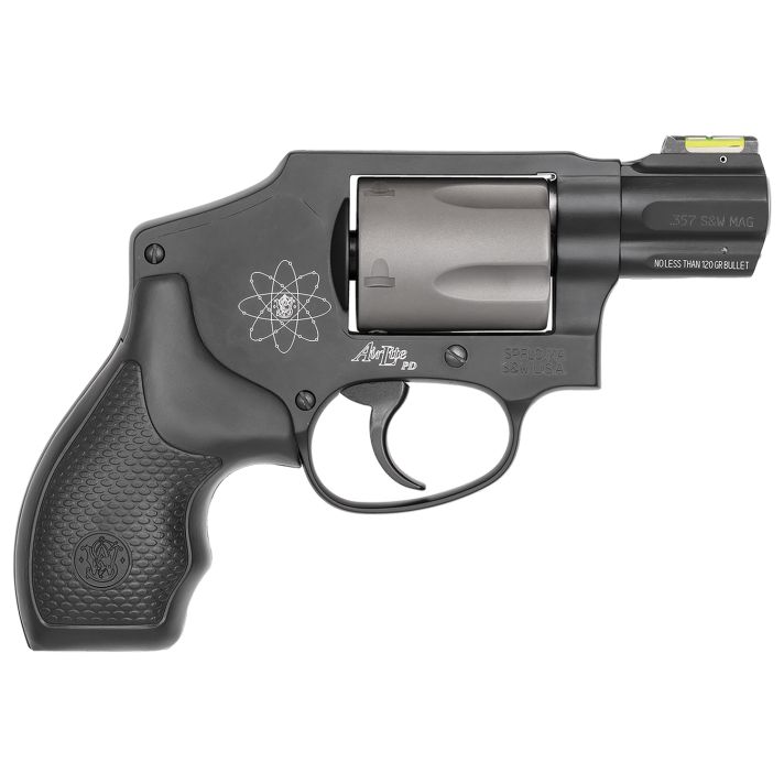 Smith & Wesson 163062 Model 340 Personal Defense 357 Mag Or 38 S&W Spl +P 1.88" Black Stainless Steel Barrel, 5rd Titanium Cylinder , Black Scandium Alloy J-Frame , HiViz Fiber Optic Green Front Sight