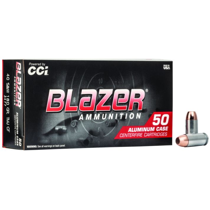 CCI 3477 Blazer Clean-Fire Handgun 40S&W Lead Free 180gr Total Metal Jacket 50 Per Box/20 Case