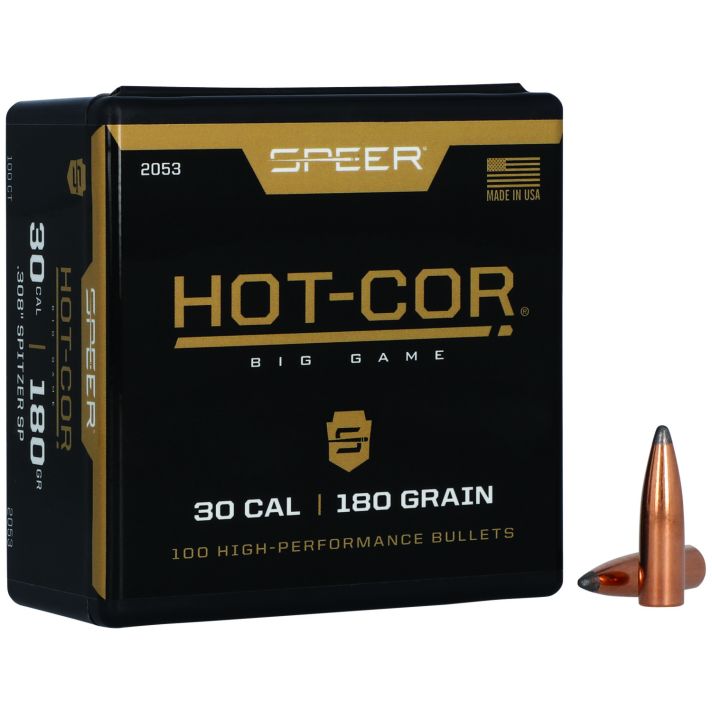 Speer 2053 Hot-Cor30Cal 180gr Spitzer Soft Point 100 Per Box/5 Case