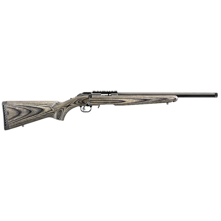 Ruger 8348 American Rimfire Target Full Size 22 LR 10+1 18" Satin Blued Threaded Bull Barrel, Satin Blued Drilled & Tapped Steel Receiver, Black Laminate Fixed Stock, Right Hand