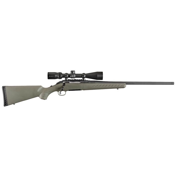Ruger 16953 AmericanFull Size 6.5 Creedmoor 4+1 22" Matte Black Steel Barrel, Matte Black Picatinny Rail Steel Receiver, Moss Green Fixed Synthetic Stock, Vortex Crossfire II 4-12x44mm