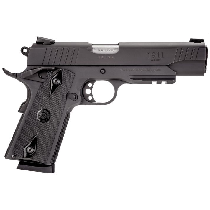 Taurus 1191101B1 1911Full Size Frame 45 ACP 8+1 5" Matte Stainless Steel Barrel, Matte Black Serrated Steel Slide & Frame w/Beavertail & Picatinny Rail, Black Checkered Polymer Grip, Right Hand