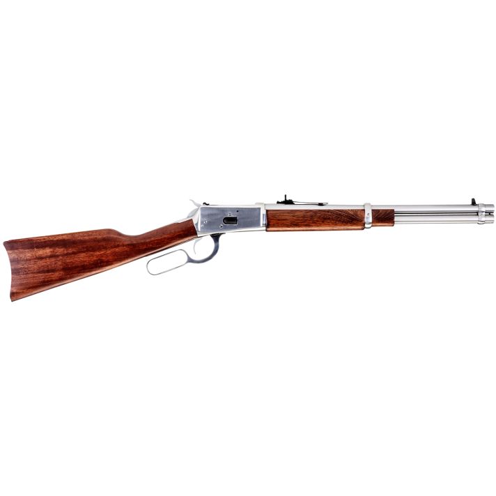Rossi 920441693 R92Carbine 44 Rem Mag 8+1 16" Stainless Steel Round Barrel, Stainless Steel Metal Finish Receiver, Fixed Hardwood Stock, Right Hand