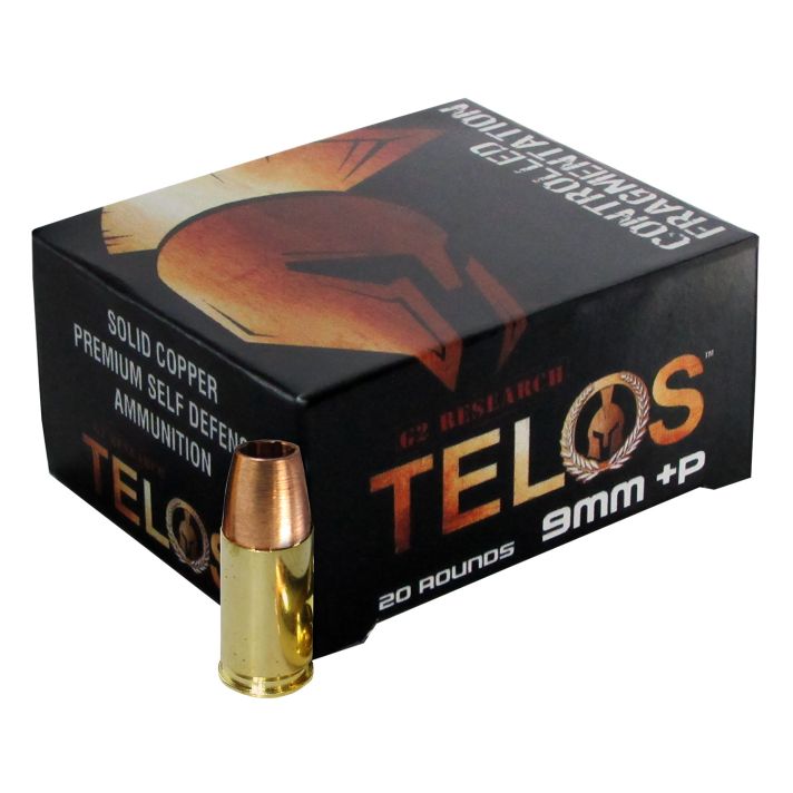G2 Research G00619 Telos9mmLuger+P 92gr Fracturing Copper Hollow Point 20 Per Box/25 Case