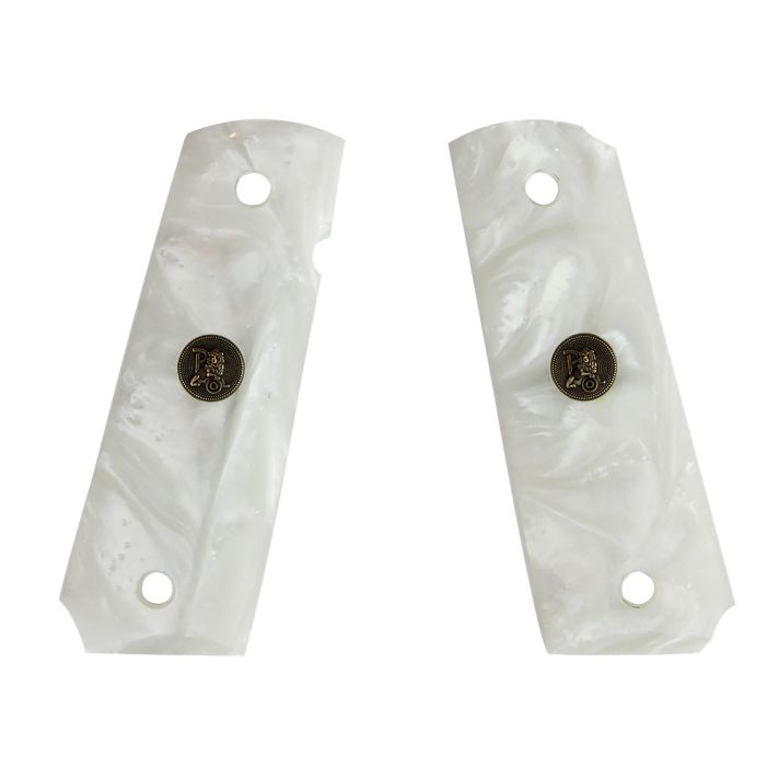 Pachmayr 62001 Custom Grip White Simulated Pearl Panels for 1911 with Ambidextrous Safety