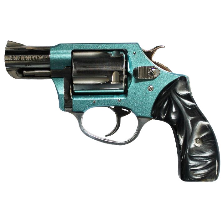 Charter Arms 53879 Undercover Lite Blue Diamond 38 Special 5rd 2" Hi-Polished Stainless Barrel/Cylinder, Aluminum Frame w/Blue Diamond Finish, Finger Grooved Black Rubber Grip