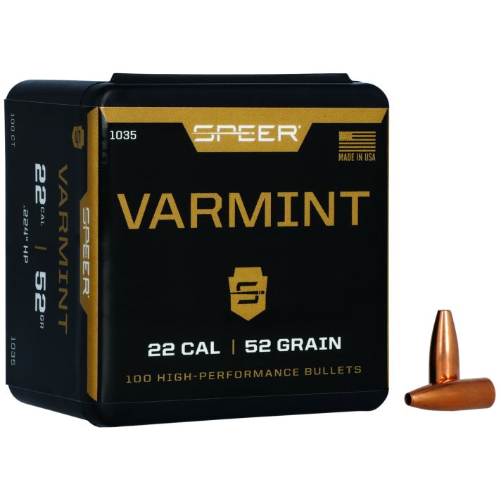 Speer 1035 Varmint22Cal 52gr Hollow Point 100 Per Box/5 Case