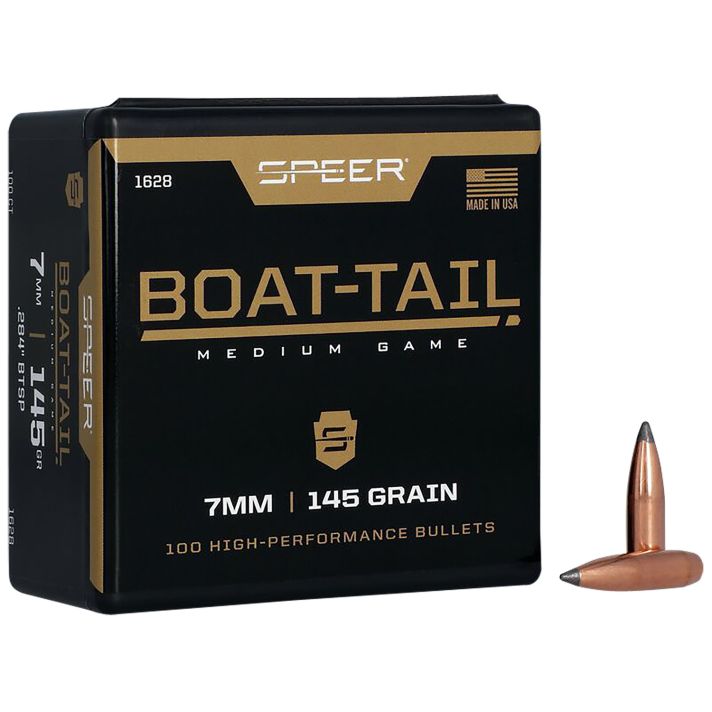 Speer 1628 Boat-Tail7mm 145gr Jacketed Soft Point Boat Tail 100 Per Box/5 Case