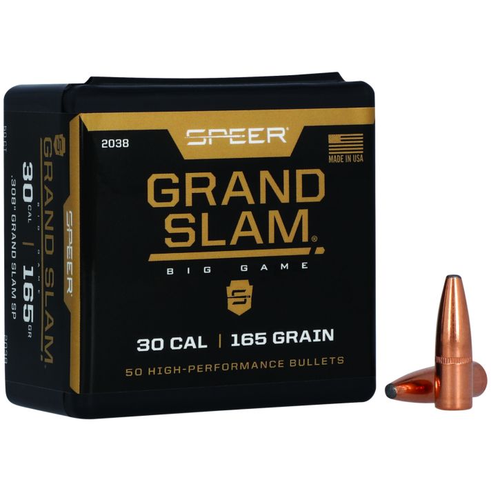Speer 2038 Grand Slam30Cal 165gr Soft Point 50 Per Box/5 Case