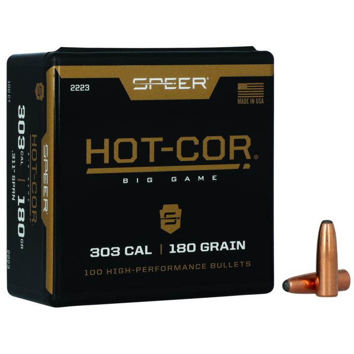 Speer 2223 Hot-Cor303Cal 180gr Soft Point Round Nose 100 Per Box/5 Case