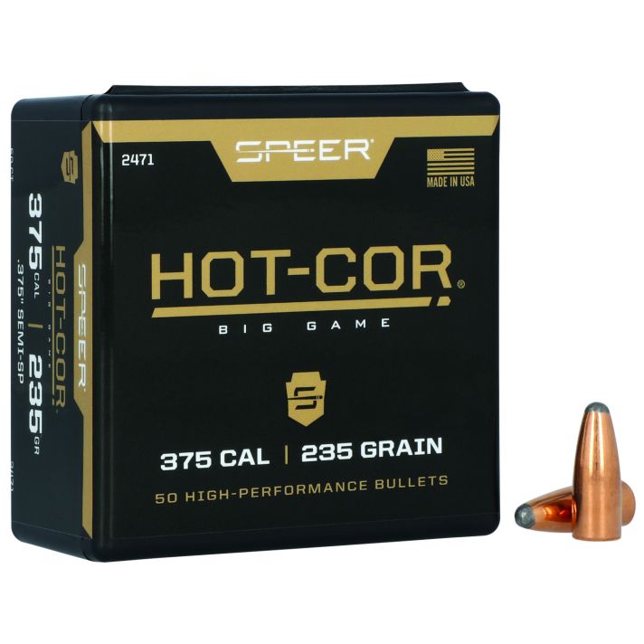 Speer 2471 Hot-Cor375Cal 235gr Semi Spitzer Soft Point 50 Per Box/5 Case