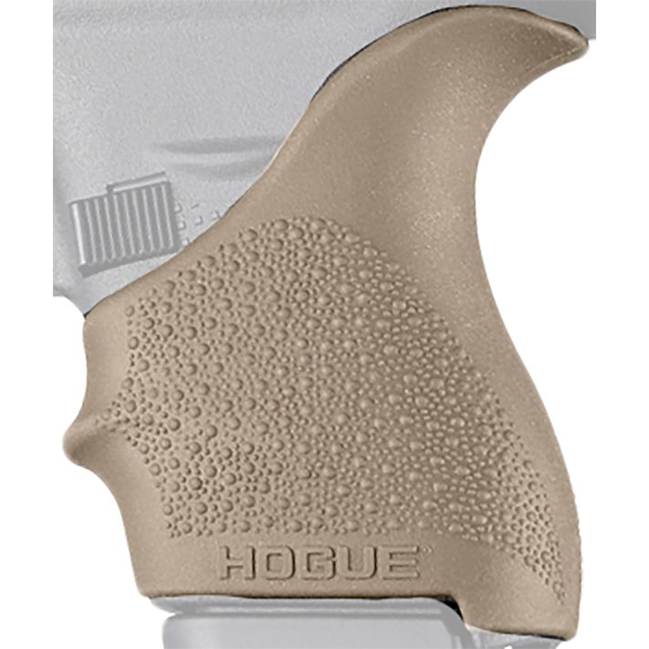 Hogue 18203 HandAll Beavertail Grip Sleeve Textured Flat Dark Earth Rubber for Glock 42, 43
