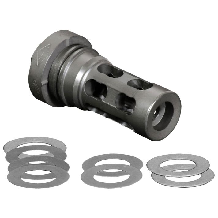 Yankee Hill 4302MB28A QD Light Tactical Muzzle Brake made of Black Finish Steel with 1/2"-28 tpi Threads for 30 Cal AR-Platform