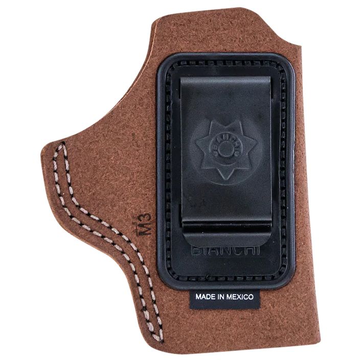 Bianchi 10381 6CIWB Tan Leather Belt Clip Fits 2" Barrels Ruger/Colt/Charter Arms Left Hand