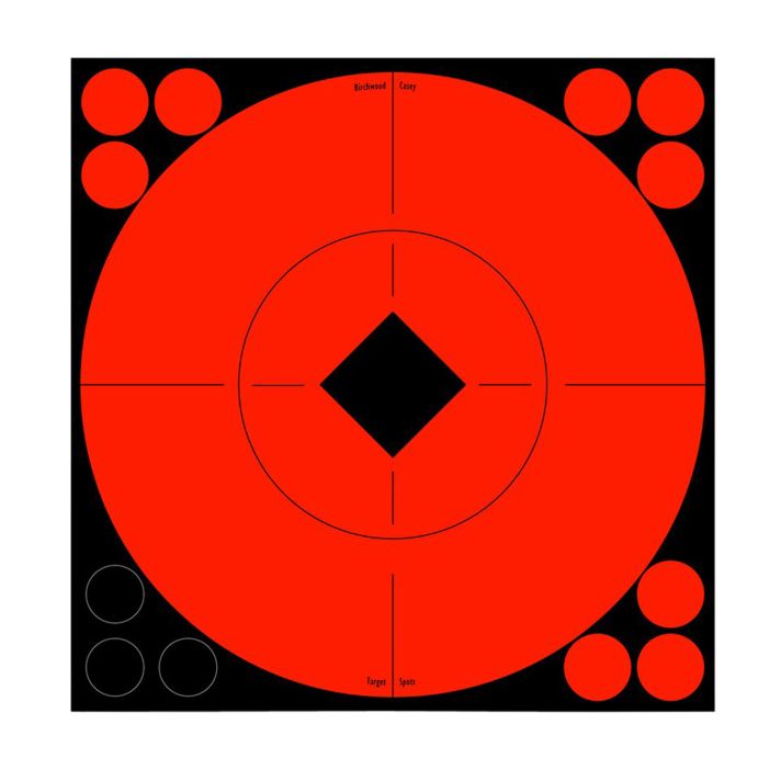 Birchwood Casey 33916 Target SpotsSelf-Adhesive Paper Black/Red 8" Bullseye 8 Pack