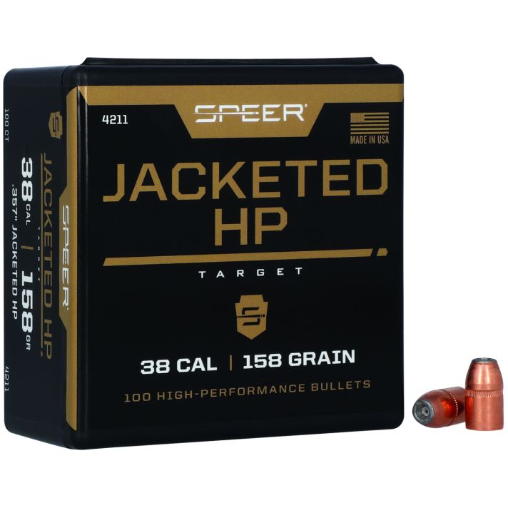 Speer 4211 Handgun38Cal 158gr Jacketed Hollow Point 100 Per Box/5 Case
