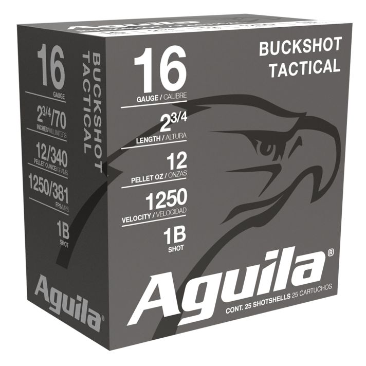 Aguila 1C1601BA Buckshot High Velocity 16Gauge 2.75" 1 1/8oz 1Buck Shot 25 Per Box/10 Case