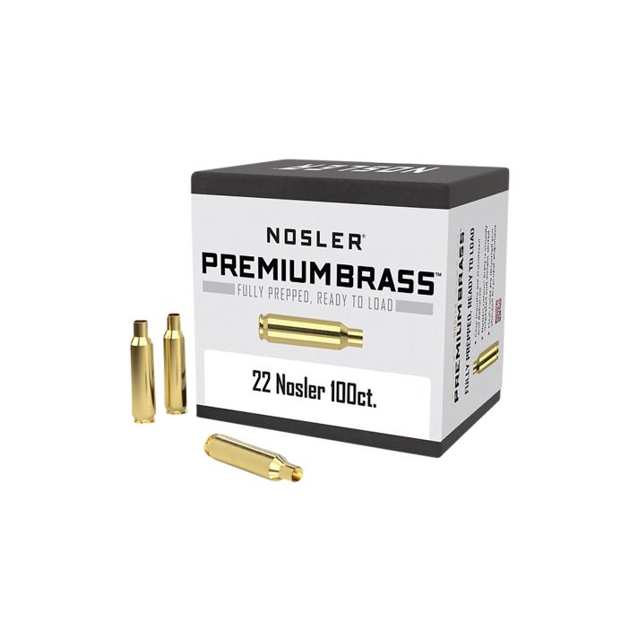 Nosler 10067 Premium Brass Unprimed Cases 22Nosler Rifle Brass 100/Box