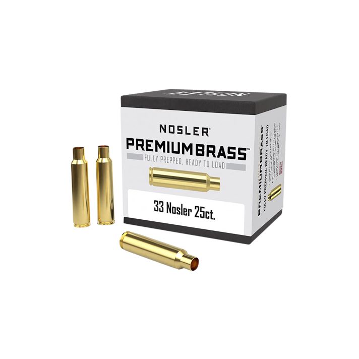 Nosler 10222 Premium Brass Unprimed Cases 33Nosler Rifle Brass 25/Box