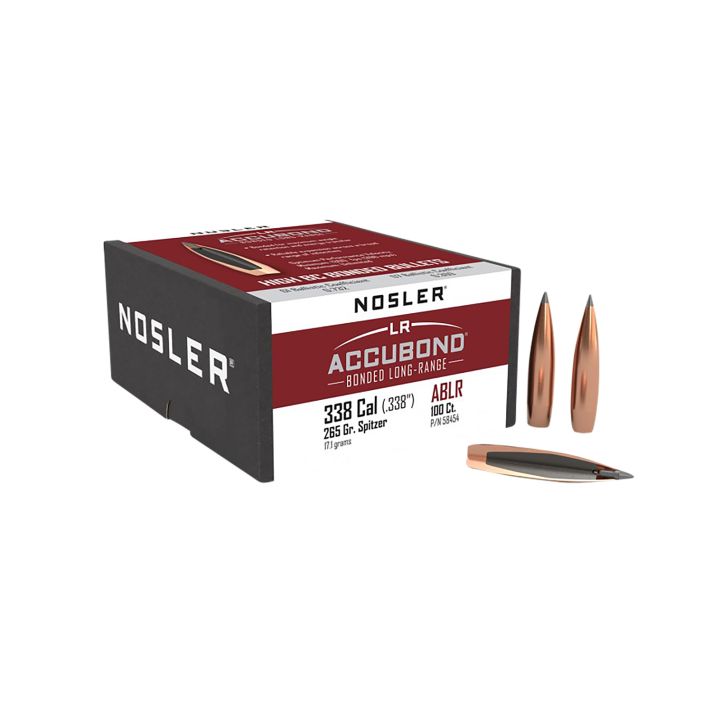 Nosler 58454 AccuBond Long Range 338Cal 265gr Spitzer Point Boat Tail 100/Box