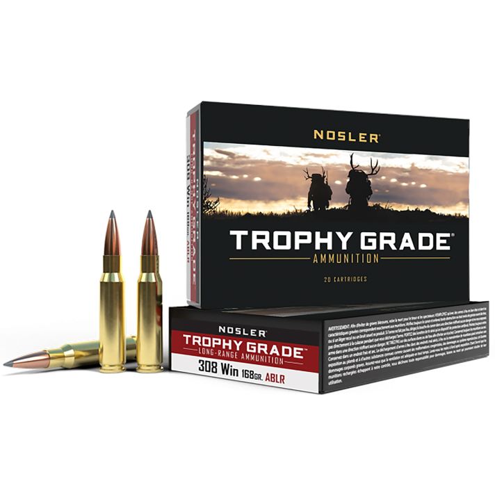 Nosler 60101 Trophy Grade Long-Range 308Win 168gr Nosler Spitzer AccuBond Long Range 20 Per Box/10 Case