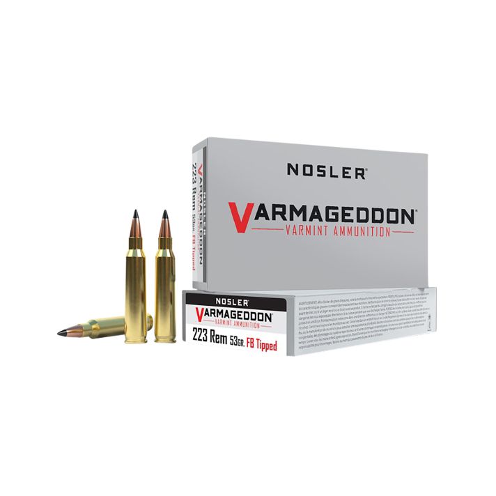 Nosler 65139 Varmageddon223Rem 53gr Flat Base Tipped 20 Per Box/20 Case