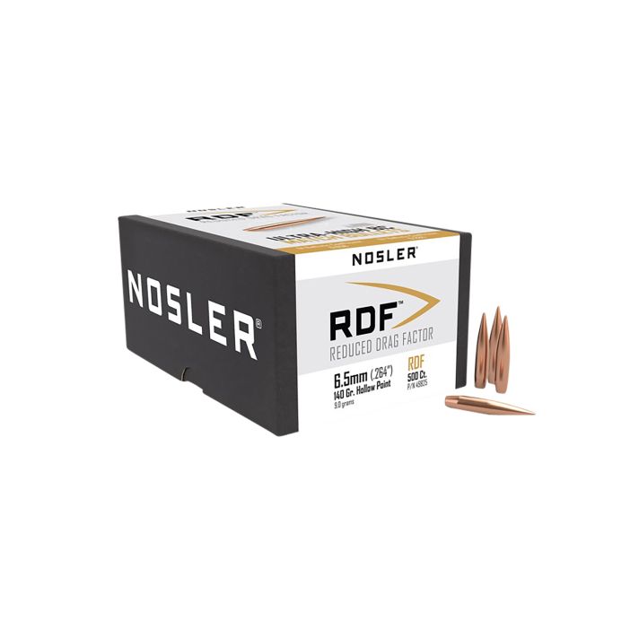 Nosler 49825 RDF Match 6.5Creedmoor 140gr Hollow Point Boat Tail 500/Box