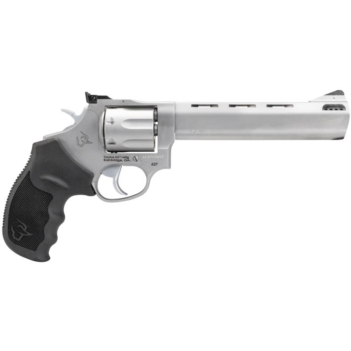 Taurus 2-627069 Tracker 627 38 Special +P or 357 Mag Caliber with 6.50" Ported Barrel, 7rd Capacity Cylinder, Overall Matte Finish Stainless Steel & Black Ribber Grip