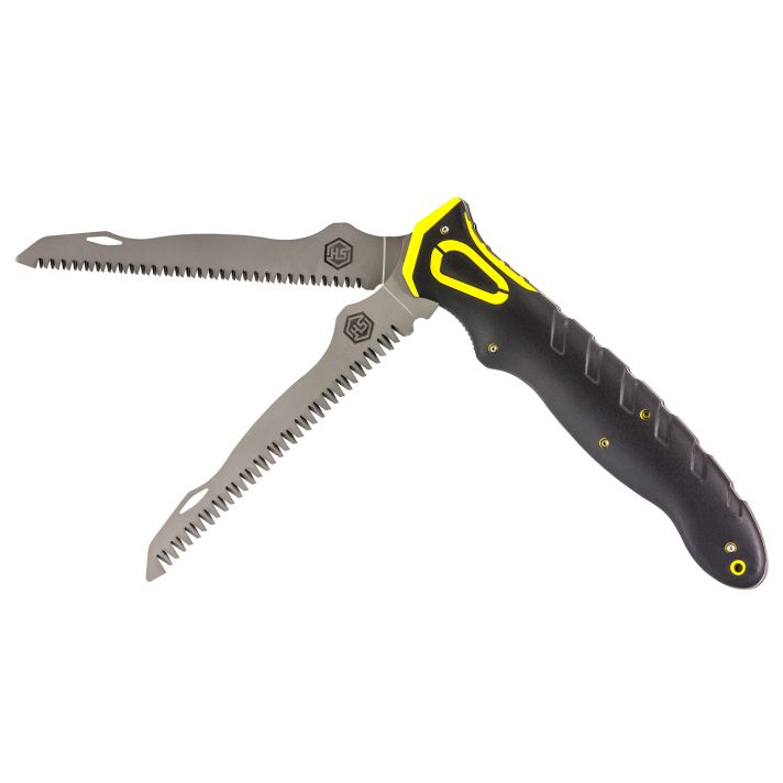 Hunters Specialties 100053 Command Grip Dual Saws Folding 5CR15/3CR14 SS 12" Long Saw Blade Black Rubber Handle