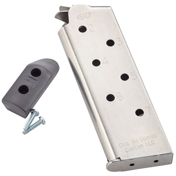 CMC Products 14121 Match Grade7rd 45 ACP Fits 1911 Officer Stainless/Black
