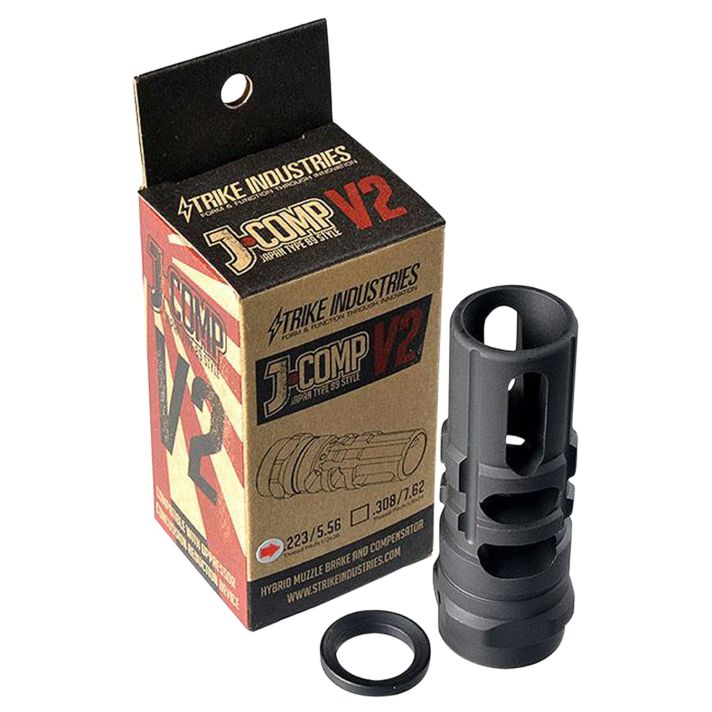 Strike Industries JCOMP2223 JComp Gen 2 Black Steel w/ 1/2"-28 tpi Threads 2.55" OAL 0.26" Diameter 0.87" Diameter 5.56x45mm NATO Fits AR-Platform