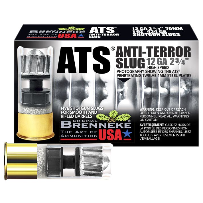 Brenneke SL122ATS ATS Home Defense 12Gauge 2.75" 1oz Slug Shot 5 Per Box/50 Case