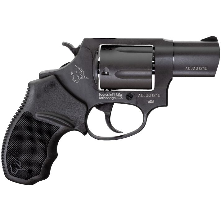 Taurus 2605021 60538 Special +P or 357 Mag 5 Shot 2" Barrel, Overall Matte Black Oxide Finish Steel, Finger Grooved Black Rubber Grip & Fixed Sights