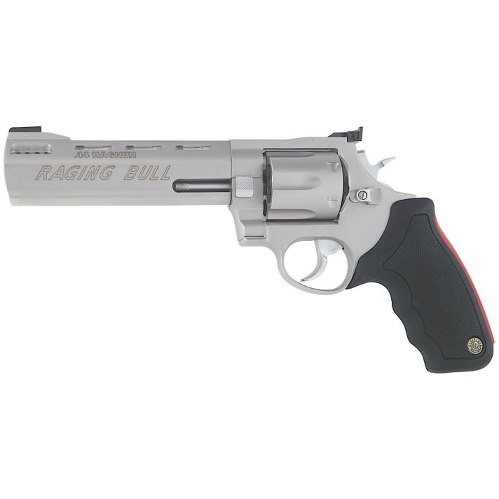 Taurus 2444069 444 Raging Bull 44 Rem Mag 6rd 6.50" Stainless Black Rubber Grip