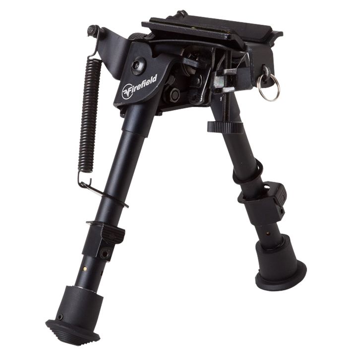 Firefield FF34023 CompactBipod 6-9" Black Aluminum Swivel Stud Attachment or Picatinny Rail (Adapter Included)