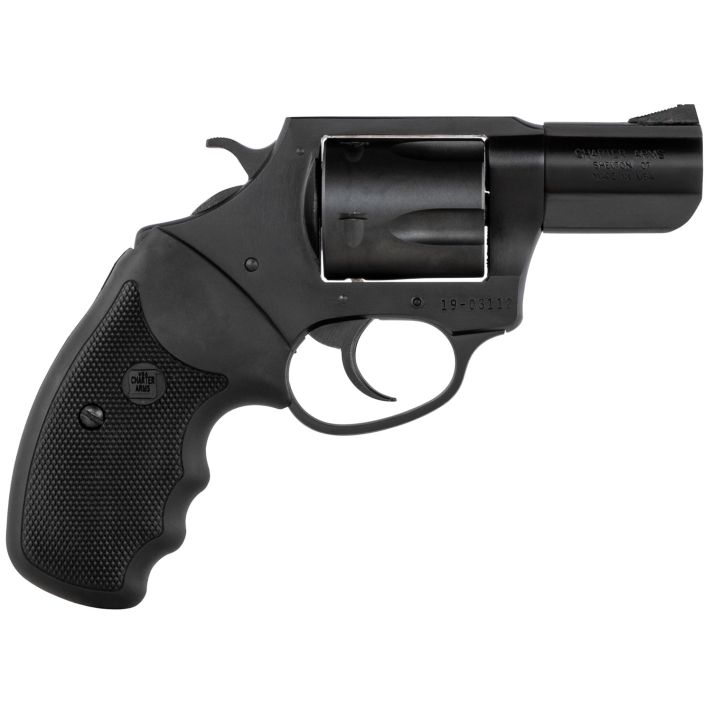Charter Arms 63520 Mag PugLarge 357 Mag, 5 Shot 2.20" Black Nitride Steel Barrel, Cylinder & Frame w/Black Finger Grooved Rubber Grip