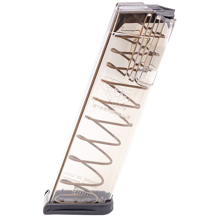 ETS Group GLK17 Pistol Mags17rd 9mm Luger Compatible w/ Glock 17/18/19/26/45/34 Clear Polymer