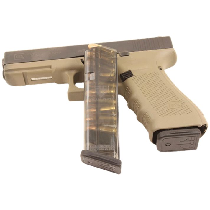 ETS Group GLK1710 Pistol Mags10rd 9mm Luger Compatible w/ Glock 17/18/19/26/45/34 Clear Polymer