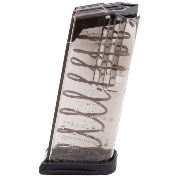 ETS Group GLK26 Pistol Mags10rd 9mm Luger Compatible w/ Glock 26 Gen1-5 Clear Polymer