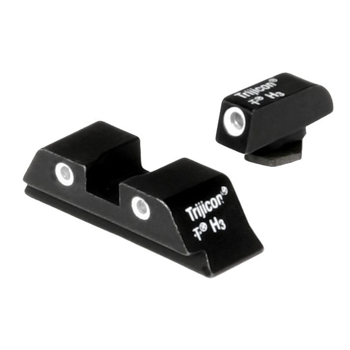 Trijicon 600210 Bright & Tough Night SightsGreen/Tritium White Outline Front Sight-Green/Tritium White Outline Rear Sight Glock 17/17L/19 Standard Frame