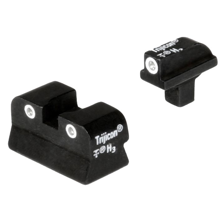 Trijicon 600138 Bright & Tough Night SightsGreen/Tritium White Outline Front Sight-Green/Tritium White Outline Rear Sight Colt 1911 0.125 Tang