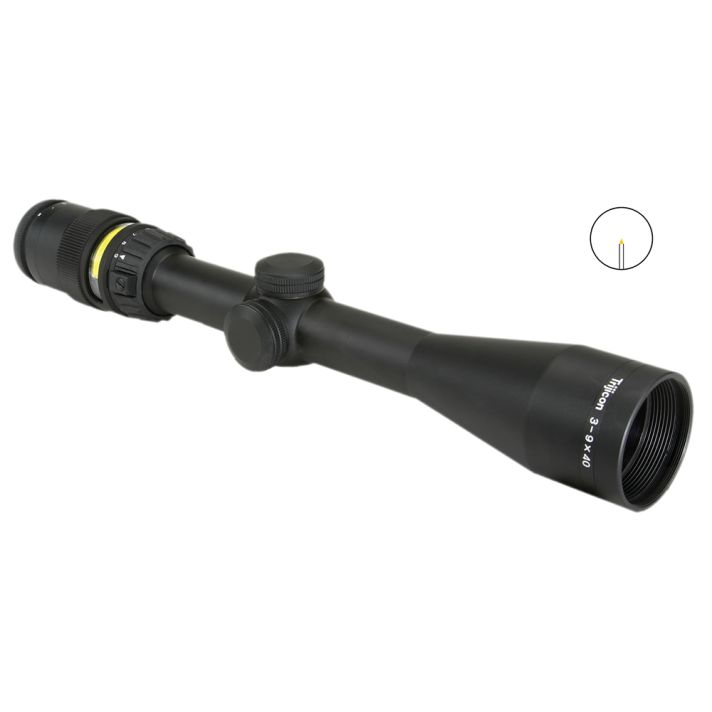 Trijicon 200000 AccuPointBlack Hardcoat Anodized 3-9x40mm 1" Tube Illuminated Amber Triangle Post Reticle