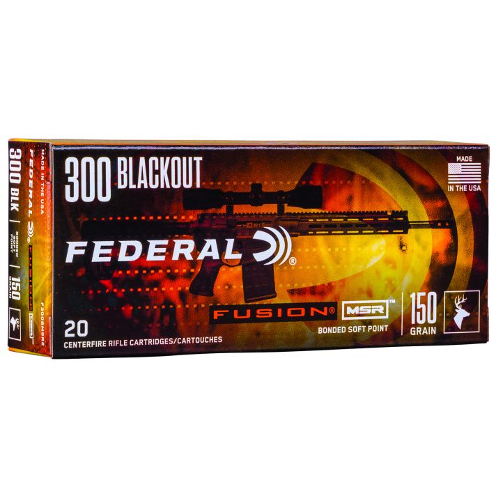 Federal F300BMSR2 Fusion MSR 300Blackout 150gr Bonded Soft Point 20 Per Box/10 Case