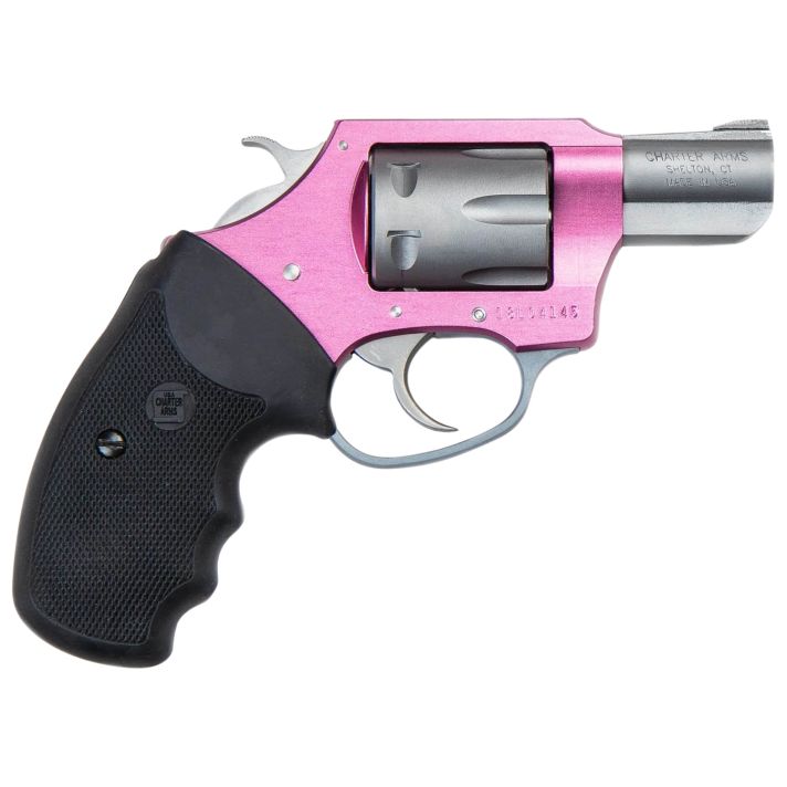 Charter Arms 52230 Pathfinder Lite Pink Lady Small 22 LR, 8 Shot 2" Matte Stainless Steel Barrel & Cylinder, Pink Aluminum Frame w/Black Finger Grooved Rubber Grip, Exposed Hammer